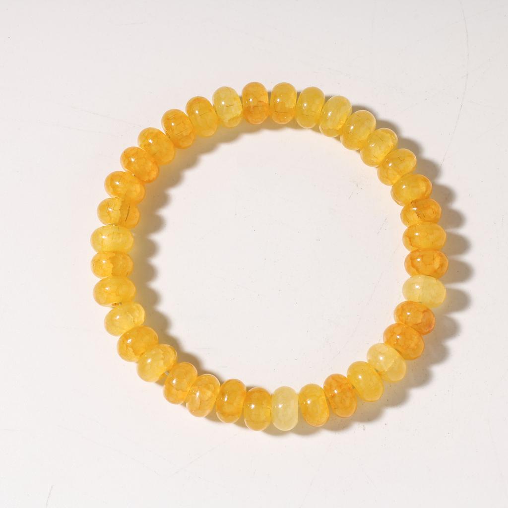 Fashion fall joyas jewelry yellow citrine crystal brazaletes money feng shui stone beaded bracelets for women men