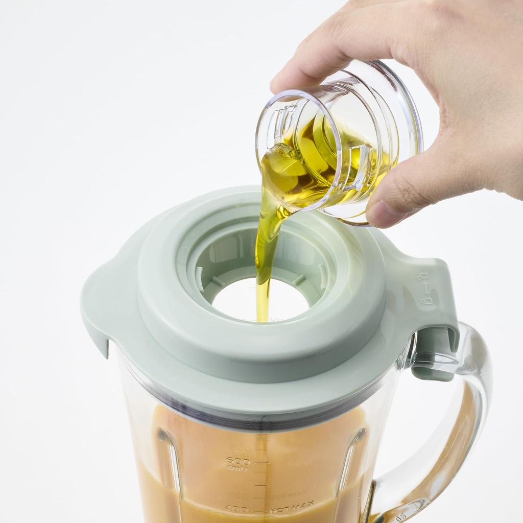 Toffy K-HBD2 Heat-Resistant Blender, Ice, Boiling Water (up to 120°C), Glass Jar, Smoothies, Soups, Dishwasher Safe, Two-Level Adjustment, Smoky Leaf