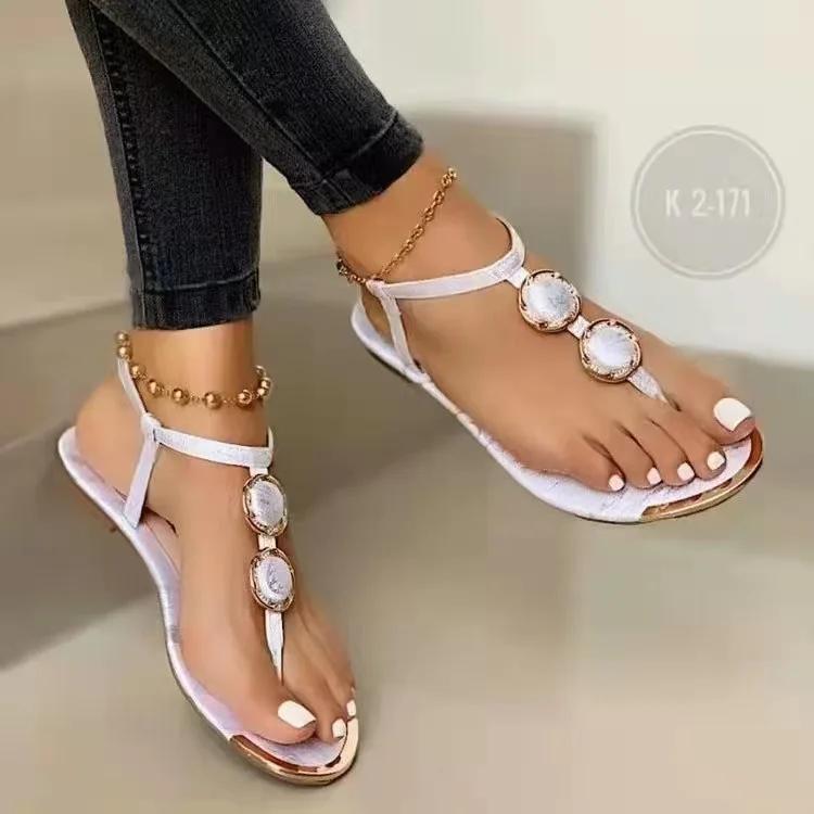

Fashion Women Sandals 2024 New Summer Casual Flat Sandals Flip Flops Luxury Designer Fashion Shoes Women Open Toe Daily Sandals Women 36