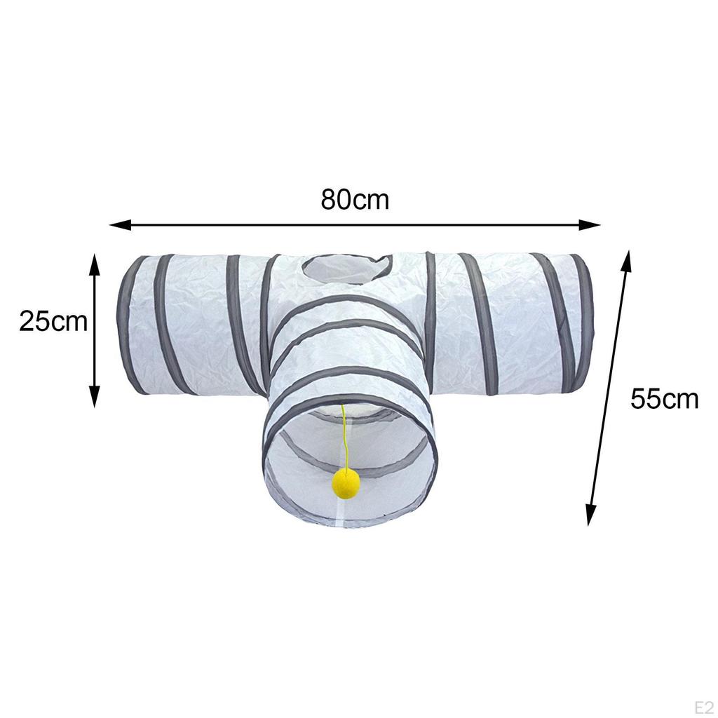 Collapsible 3 Ways Cat Tunnel Tube Toys Agility Play Durable Structure Foldable Pets Maze