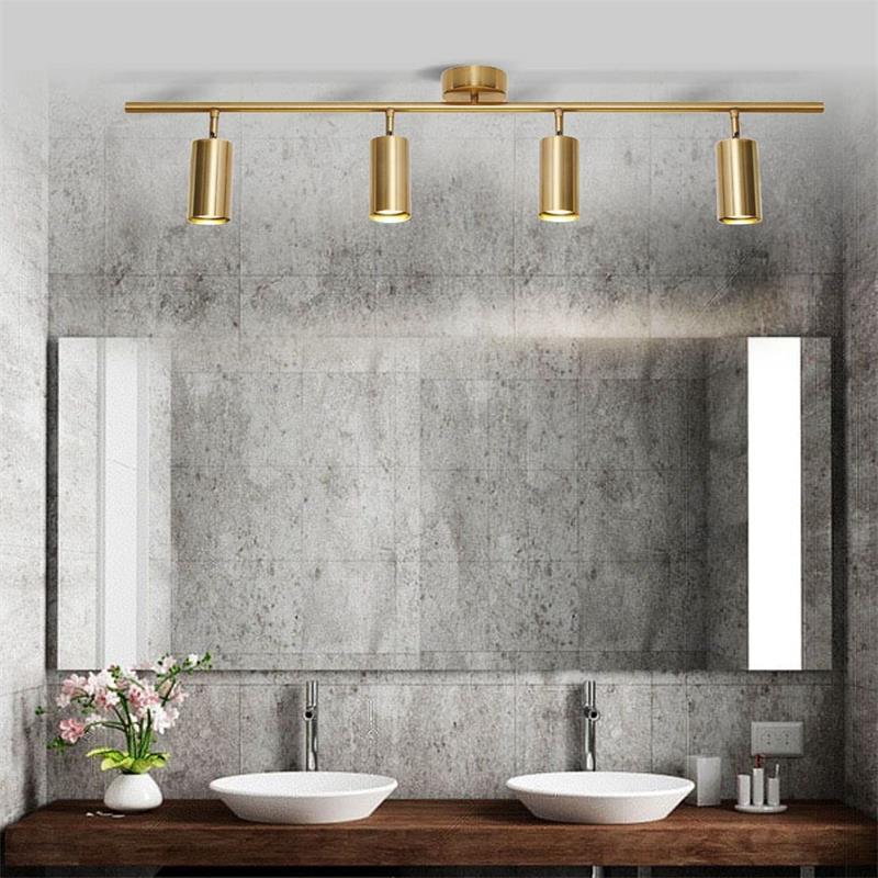 Modern Gold Multi-Head Spotlight Wall Lamp for Bars, Restaurants, and Cloakrooms