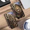 Golden Feather Gemstone For Samsung Galaxy S20 FE S21 S22 S23 Plus S24 Ultra 25Ultra S21+ S9+ S22Plus Golden glass phone case