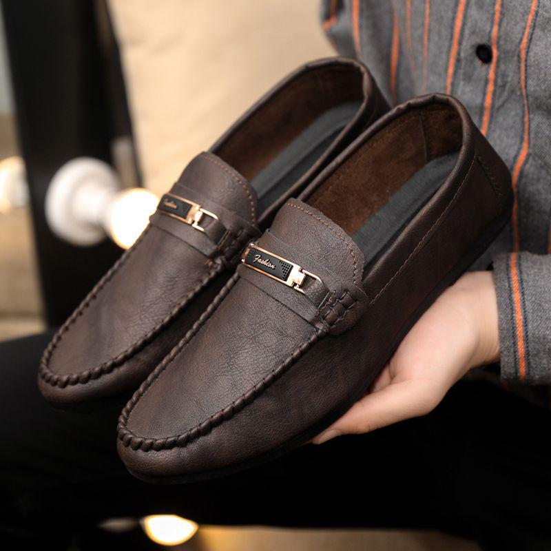 

2025 Чоловічі формальні лофери в корейському стилі: Легкі низькі мокасини, преміальна мода для осені. 43