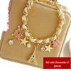 E053 European & American Braided Leather Bracelet with Iron Tower, Star, and Flower Charms