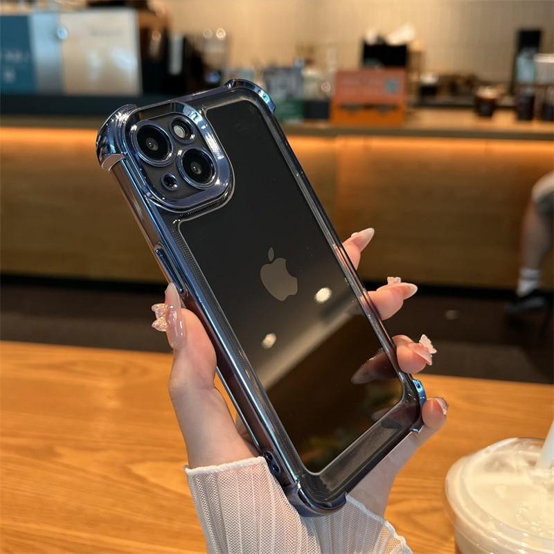 Simple electroplated space case, suitable for Apple 14ProMax mobile phone case, transparent iPhone13 anti-drop 12 protective case