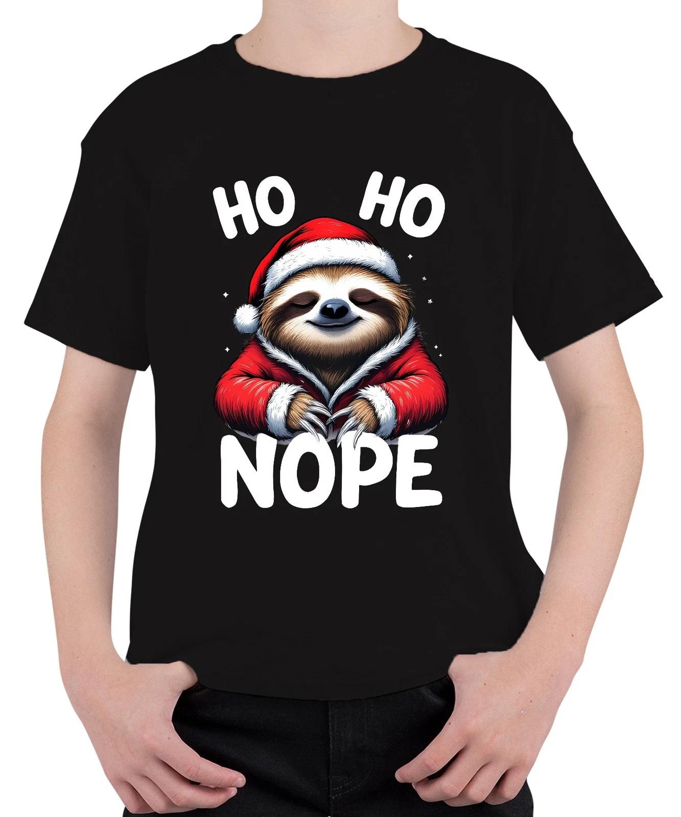 HO HO NOPE Weihnachts Faultier lustig Santa Mütze Geschenk Winter Unisex Kinder XXL