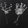 50PCS Crystal Bud Branches Acrylic Artificial Bead Drop Bouquet Crystal Flower Twig Pick for Wedding Party Decor Pink