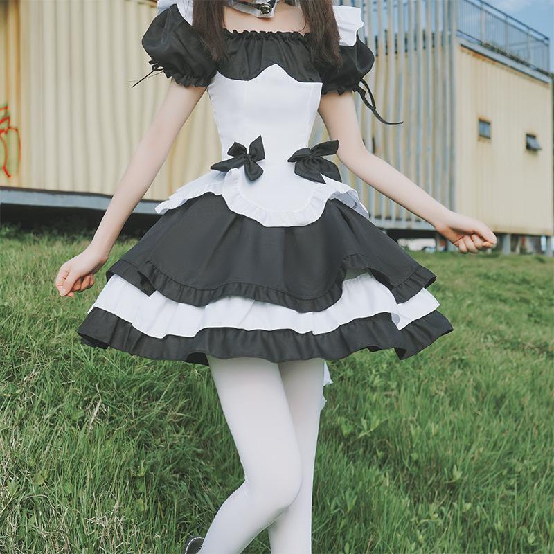 Women s Dress Black and White Maid Dress Around the World Princess Dress Suit Women s Dress 2XL