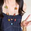Adjustable Colorful Ceramic Necklace Woven Rope Boho Style Necklace  for Women Fashion