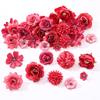 50Pcs High Quality Multicolor Faux Flower Heads DIY Silk Artificial Flowers Heads Fake Peony Daisy Rose Flowers Home Decoration