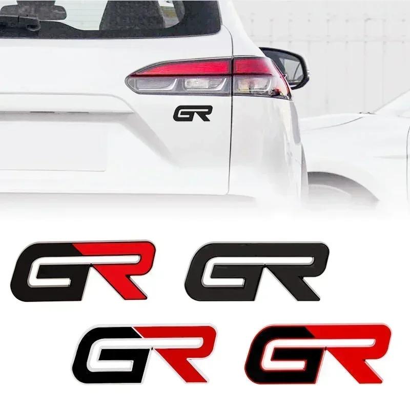 3D Metal GR Letters Front Grill Emblem Badge Rear Trunk Sticker Decals for S3 Corolla CHR RAV4 Yaris Prado Prius Camry JH3