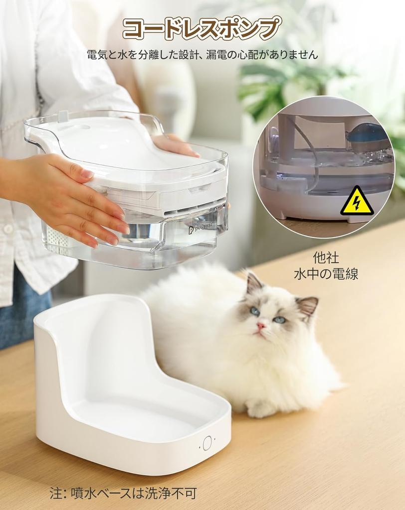 PETGUGU Smart Automatic Pet Water Dispenser for Cats with 2L Large Quiet Water for Cats and Small To Medium Dogs App, Capacity, 8-Layer Filter,