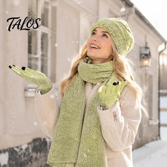 Matching Scarf And Touch Screen Gloves Set Winter Hat for Women, Warm Knitted Hat, Holiday Gift Friends Family Gloves, 71 Inch Scarf, Cozy Knit