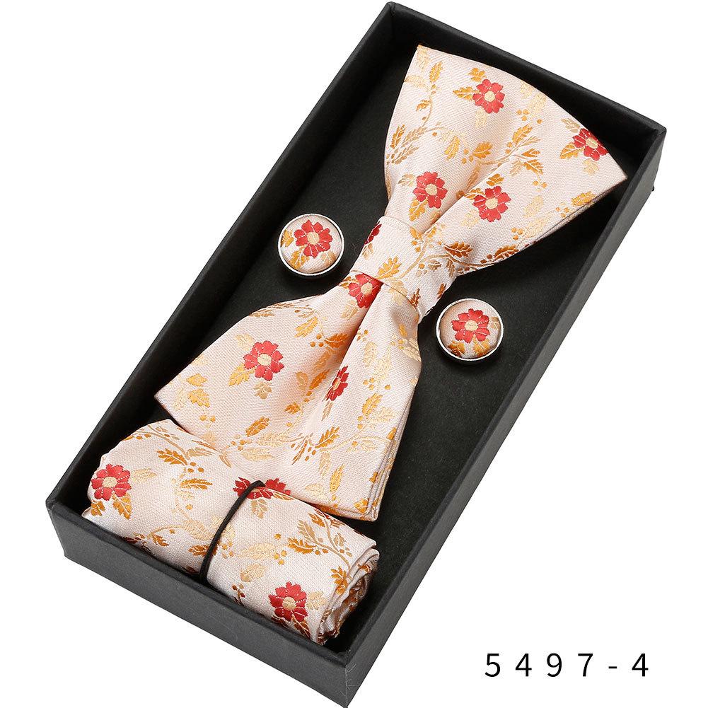Men's Formal & Casual Bow Tie, Cufflinks, and Pocket Square Set - Korean Style for Weddings & Events