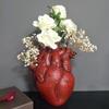 White Vase Heart Shape Resin Ornament Model Room Countertop Living Room Vase Dining Table Dried Flower Arrangement