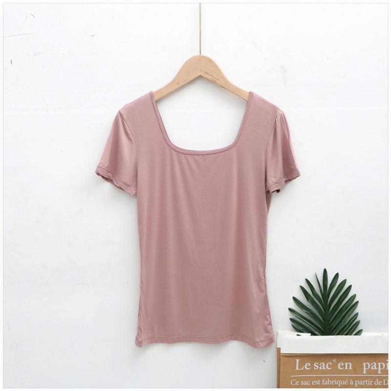 Korean Style Women’s Large U-Neck Backless Top – Short-Sleeved, Sexy, All-Match Nightclub Wear.