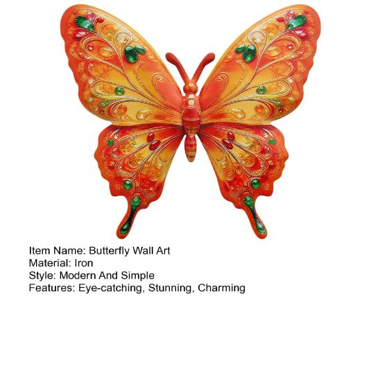 Yousheng Metall Schmetterling Wanddeko Außen Zaun Wandkunst Skulptur 3D Eisen Schmetterling Hängende Dekoration für Frühling Garten Terrasse Balkon Haus Hof