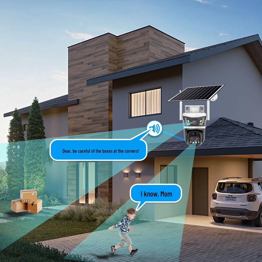 V380 HD Dual Lens 4G Solar Outdoor Waterproof Low Power Camera