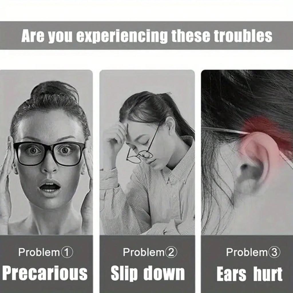 Upgraded Soft Glasses Ear Pads, Non-Slip Knitted Glasses Clips, Comfortable Glasses Sleeves, Glasses Ear Pads And Non-Slip Rear Glasses Clips