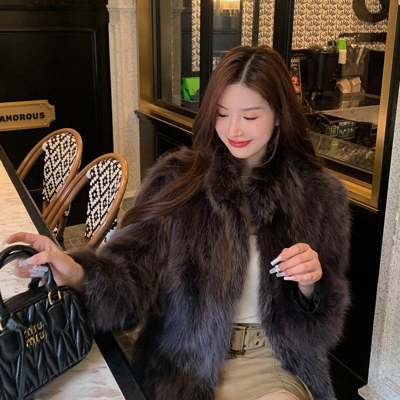 Imitation Fox Fur Coat Fur Winter New Fashion Short Fur Coat Thickened and Thin Young Coat