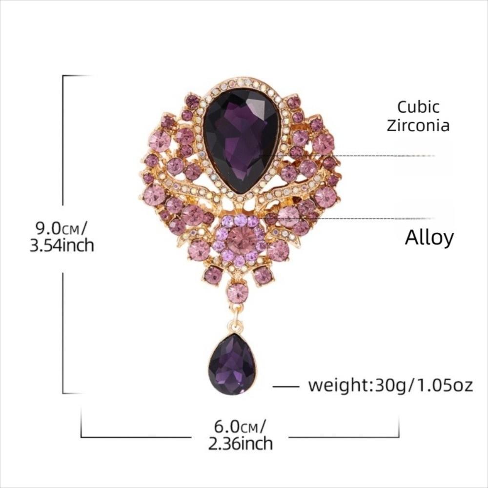 Luxury Rhinestone Rhinestone Bow Tie Large Crystal Water-drop Brooches  Formal Events