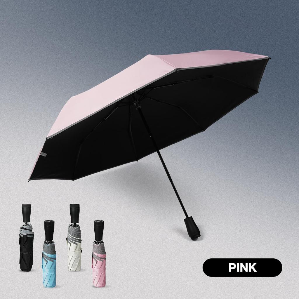 UPF 50+ Reverse-Folding Windproof Umbrella with LED Projector