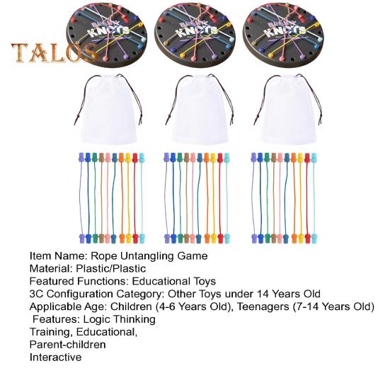 1/2/3 Sets Brainy Knots Seil-Entwirrungsspiel Logik-Denken Twisted Rope Challenge Brettspiel Kinder Erwachsene Pädagogisches Spielzeug zum Abhängen elastischer Seile