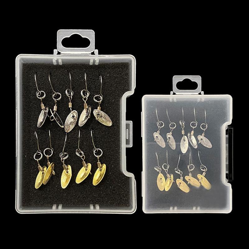 1/10 stk Mikro Roterende Glitter Amerikansk Roterende Loop Krog Metal Jigs Fiskebait Mini Glitter Guld Sølv Roterende Svingbait