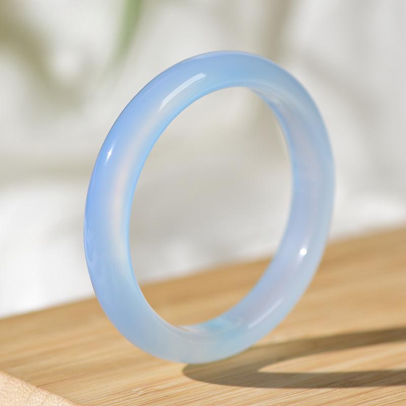 

Браслет из натурального голубого агата и нефрита, модный браслет с амулетом, браслет из нефрита, женский подарок 60-62mm