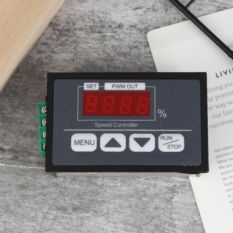PWM Līdzstrāvas motora ātruma regulators Digitālais displejs Jaudas regulators Līdzstrāva 6-60V 30A Ātruma regulators Lēns starts Apstādināšanas regulators