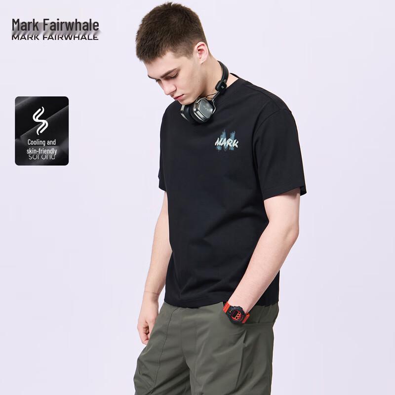 

Mark Fairwhale Men s 3D Print & Embroidered Round Neck Short Sleeve T-shirt L