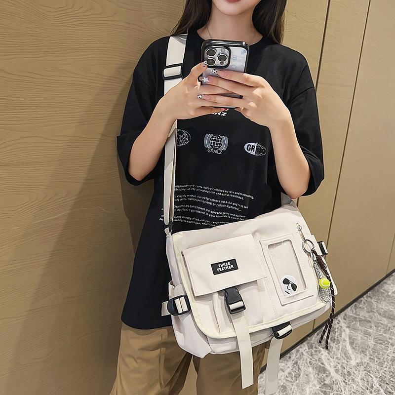 Mäns Messenger-väska Dam Axelväska Pendlar Väska Stor Kapacitet Student Klass Bokväska