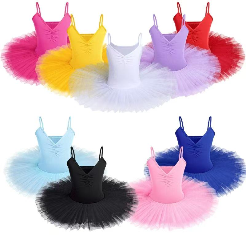 Children's Soft Gauze Dance Skirt with Ribbon Edge