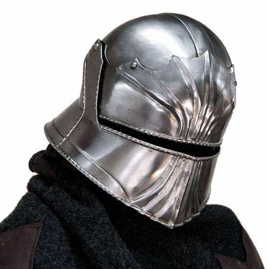 

Средневековый шлем паладина Schaller из стали 18G, шлем рыцаря для LARP, косплея, реконструкции, театра, броня, подарок