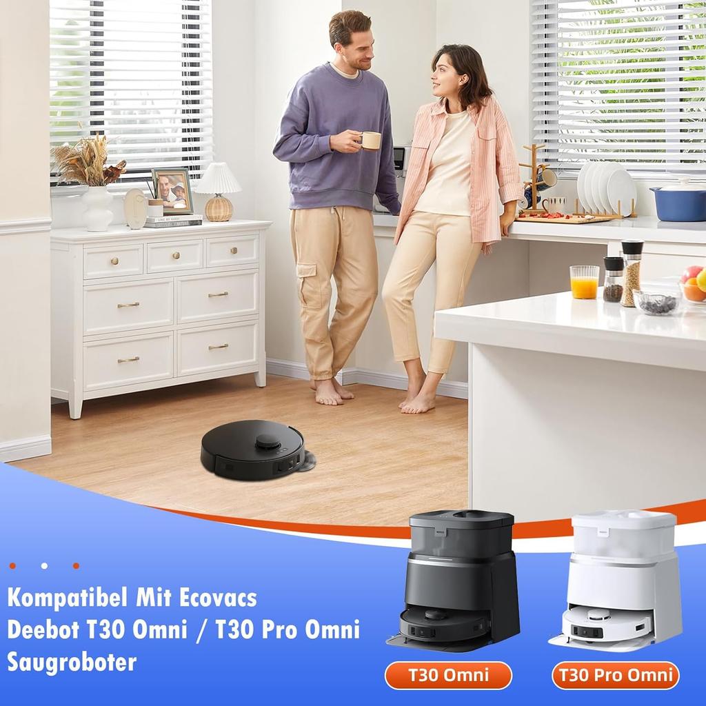 ForECOVACS T30 PRO OMNI / T30S PRO / YEEDI M12 Pro+ Robot Vaccum Replacement Parts Dust Bag Main Side Brush Filter Mop Accessoes