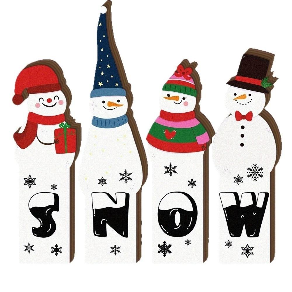 3/4pcs Rustic Farmhouse Style Christmas Snowman Decorations Vintage Holiday Tabletop Decor Gift