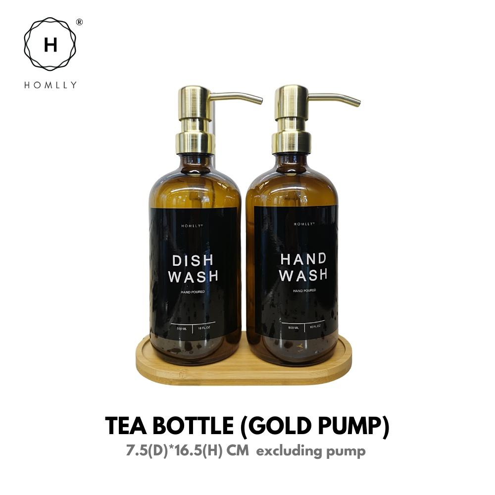 Homlly Hand & Dish Soap Glass Dispenser Refill Bottle (500ml) 2pcs