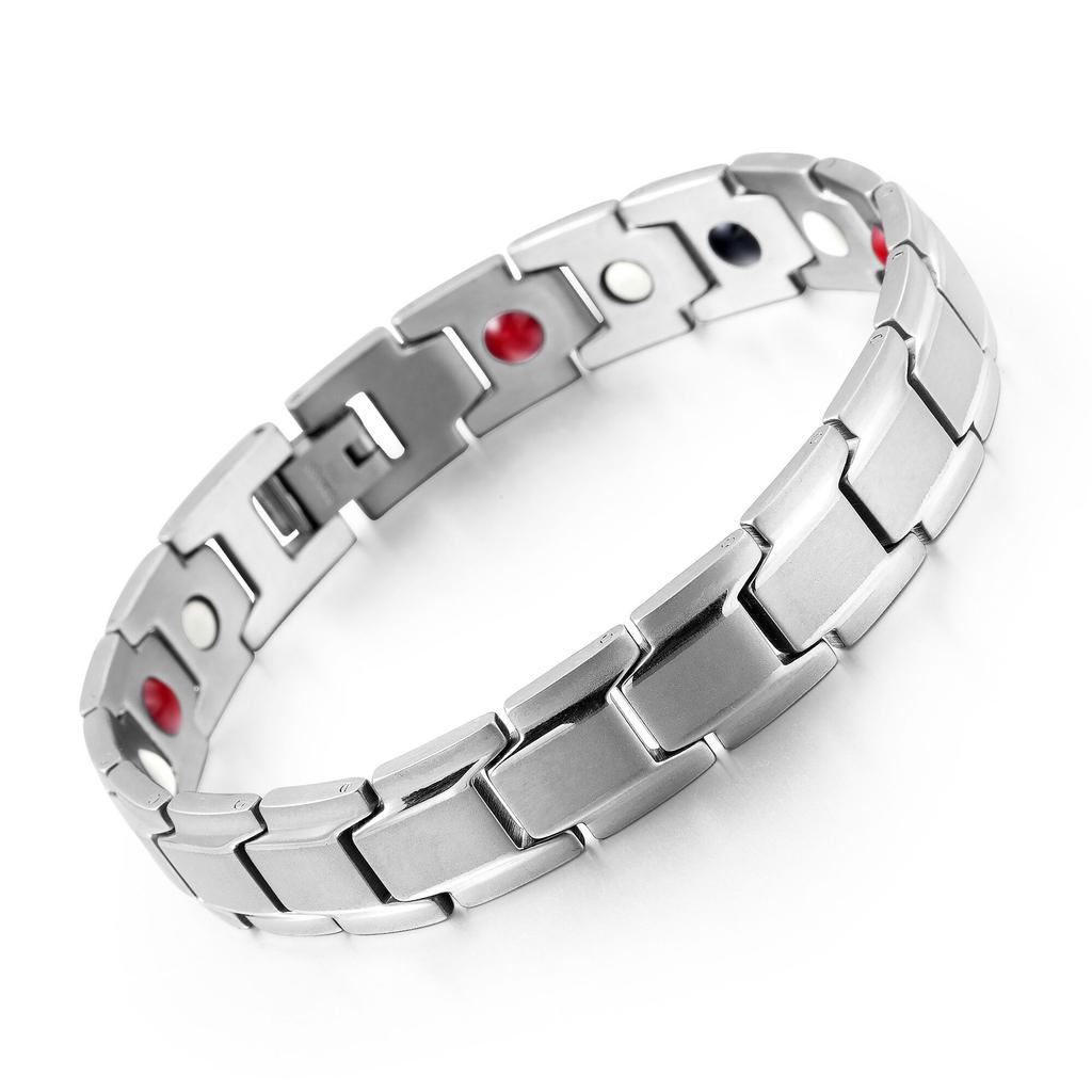 E-commerce Hot Selling 12MM Four In One Magnetic Titanium Steel Bracelet Stainless Steel Bracelet Shining In Europe and America