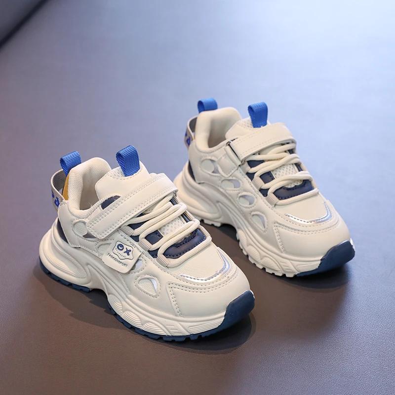 Students Sneakers Thick Soft Sole 2024 Autumn New Fashion Kids Running Shoes Fashion Versatile Boys Girls Sports Shoes Non-slip