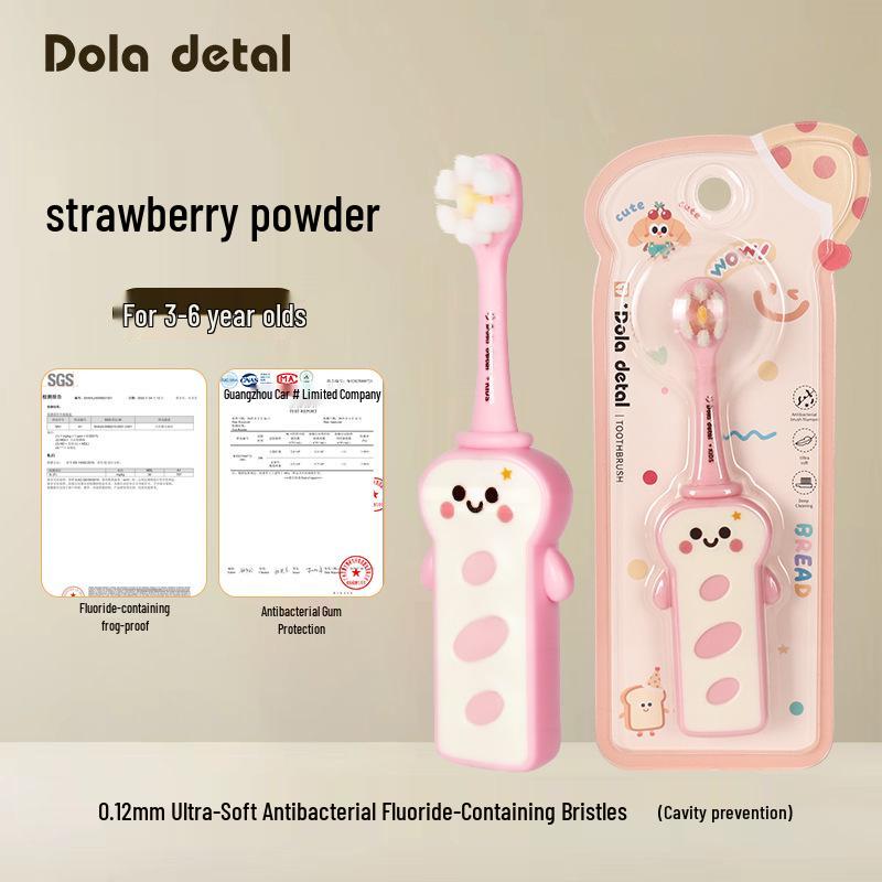 Toast Kids Toothbrush: Soft Bristles, Ages 3-6, Cute Cartoon Design, Individual Packaging.