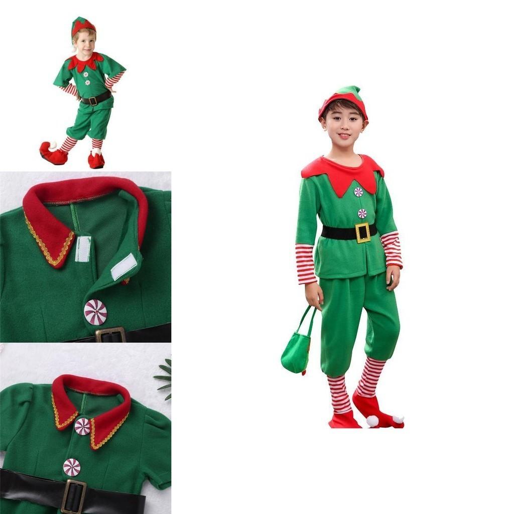 Festive Green Elf Santa Claus Costume For Adults And Kids Perfect For Family Christmas Celebrations