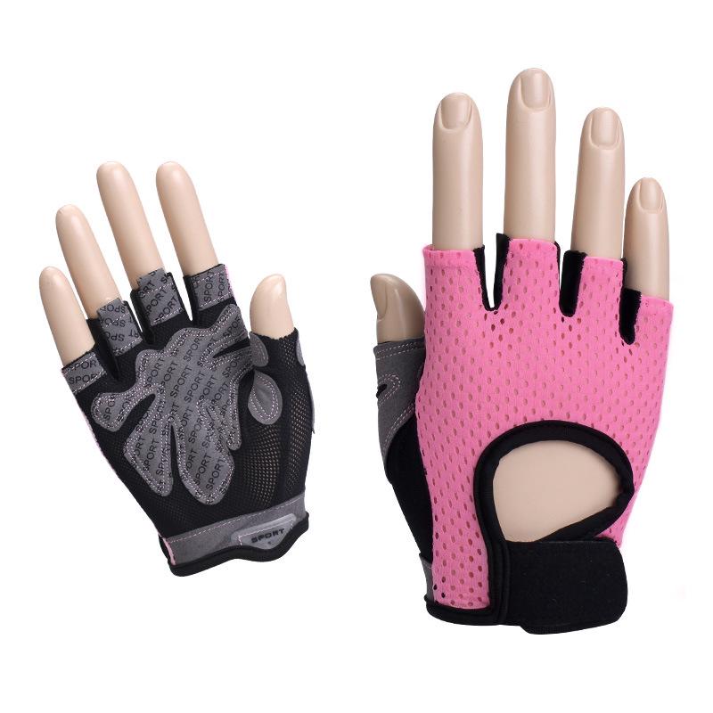 Women's Breathable Anti-Slip Half-Finger Fitness Gloves for Gym, Yoga, Cycling with Butterfly Mesh Design