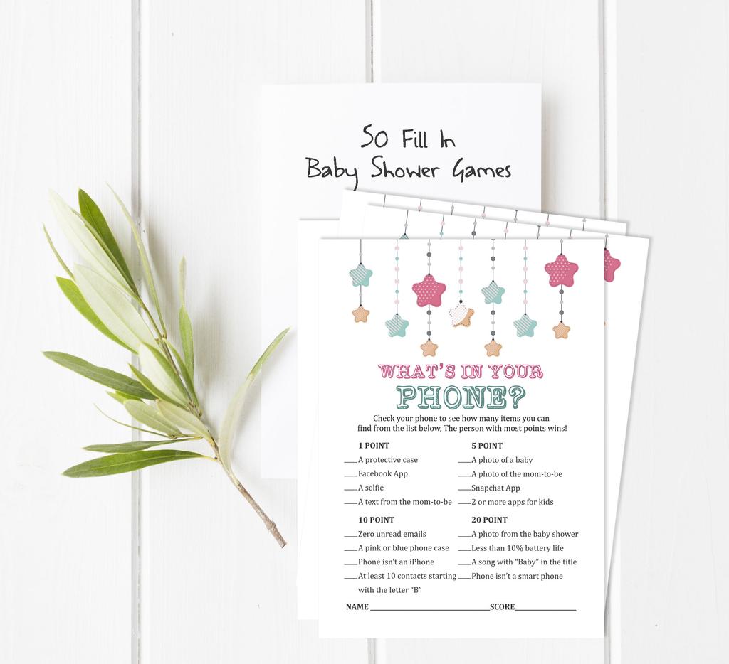 Inkdotpot 50 BabyA  AlphabetA  ABCA  GameA  Star Baby Shower Game Gender Neutral Party