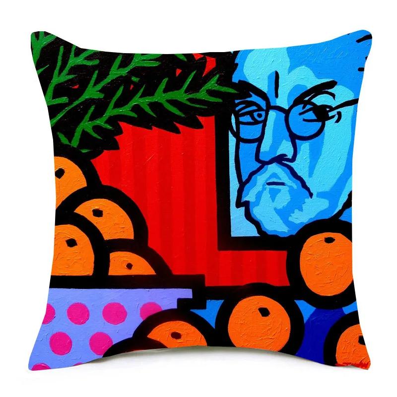 Henri Matisse Printed Cushion Cover Portrait Oil Art Painting Decorative Pillowcase Home Decor Polyester Cotton Linen 45X45cm