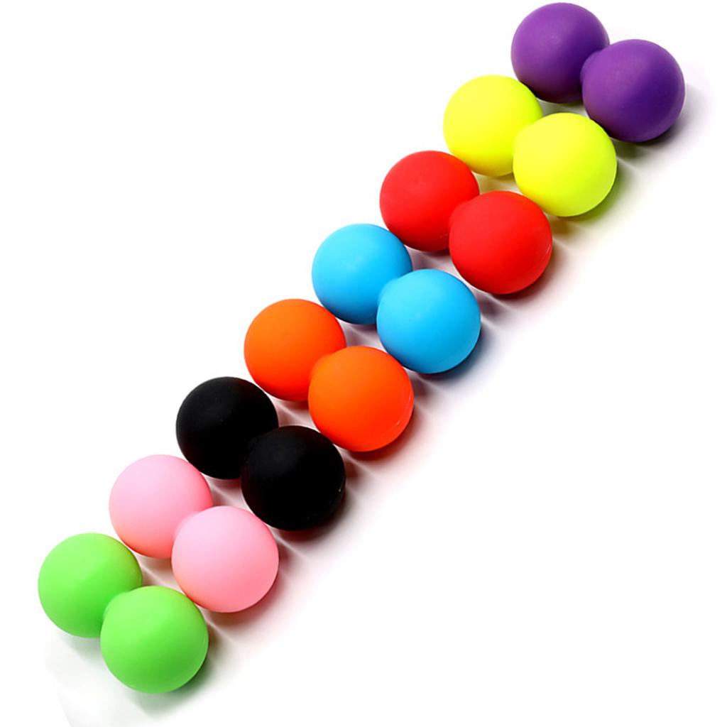 Double Lacrosse Ball Massage Set Solid Silica Gel for Trigger Point Therapy Myofascial Release Yoga Back Pain Relief