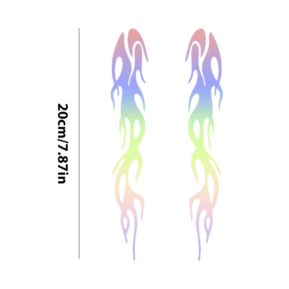 1 Pair Reflective Flame Stickers Waterproof Self-Adhesive Decals For Trucks Cars, Outdoor Safety Vehicle Decals