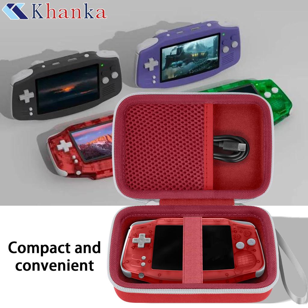 Khanka Storage Case for ANBERNIC RG34XX Handheld Game Console, RG 34XX, Whatsko Retro Game Console, Red (Case Only)
