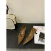 Sheepskin Version~ French Retro Pointed High Heels Women's Fashion Temperament Suede with Skirt Thin Heel Light Mouth Single Shoes