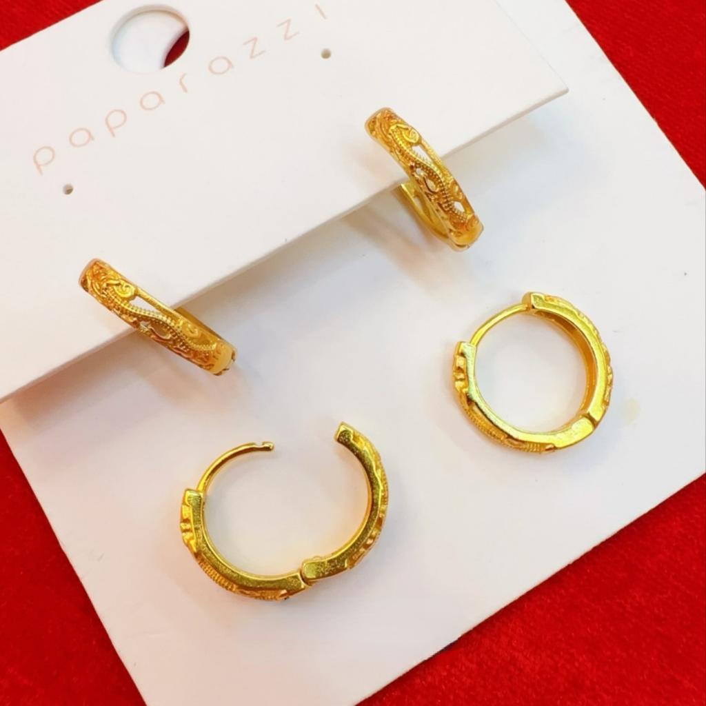 Genuine 18k Gold Color Hollow Stud Earring for Women Bride Wedding Daily Wear Gold Plated Earring Jewelry Gifts