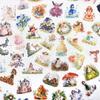 50 Sheets of Fairy Tale Princess Cartoon PET Transparent Stickers for Laptops, Suitcases, and DIY Projects